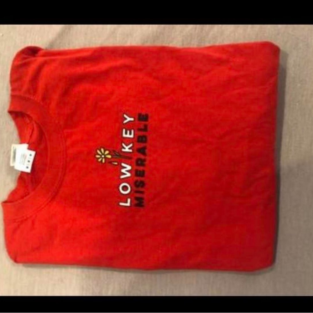 Low Key Miserable Red Longsleeve T-shirt